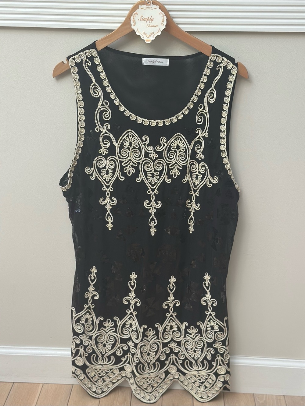 NWT Simply Couture Sequin & Embroidered Dress